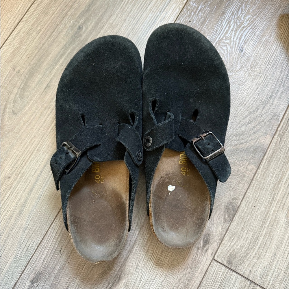 Black Birkenstock Suede Clogs